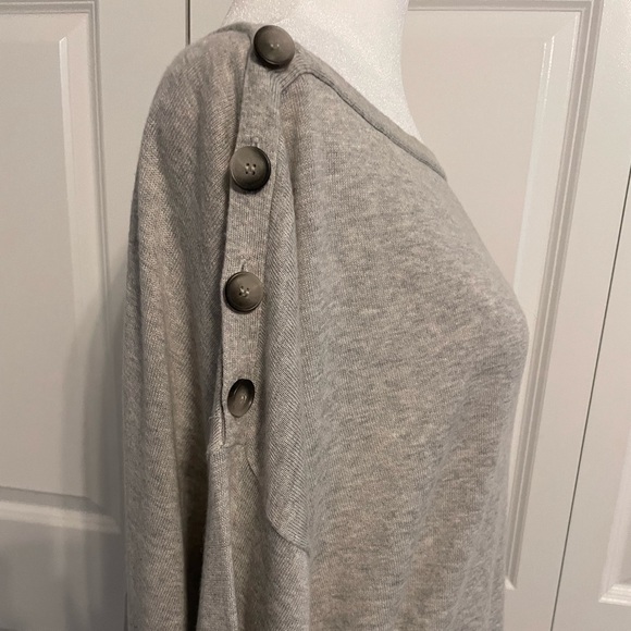 Theory Boat neck button shoulder top - Picture 5 of 6